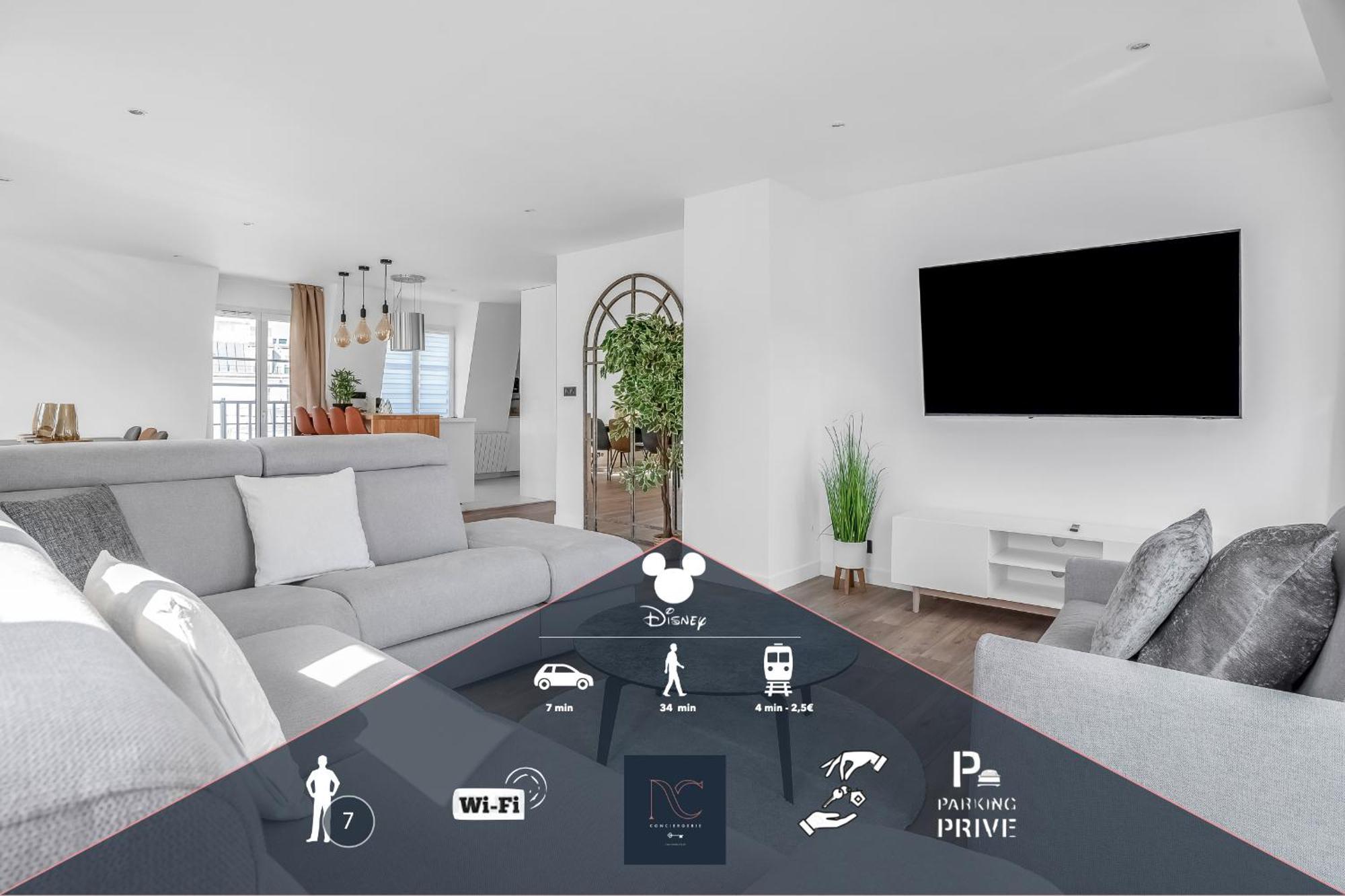 Disneyland-paris 7 Pers, Netflix, Wifi, 2 Parking Apartment *